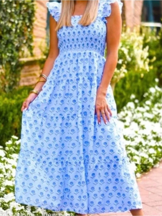 J Marie Dresses & Skirts - J Marie The Eloise Ruffle Strap Midi Dress Sz - L